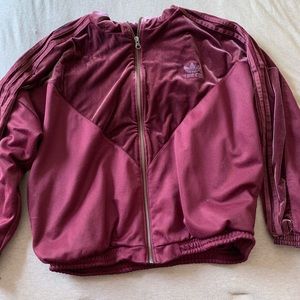 VELOUR ADIDAS TRACK JACKET FROM URBAN OUTFITTERS